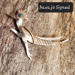 Vintage Native American Signed Navajo Brooch